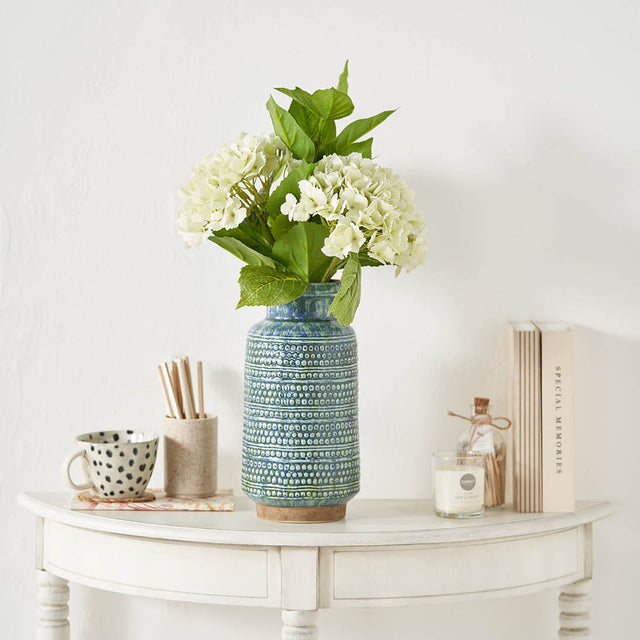 Evelina Dot Design Blue Glaze Vase