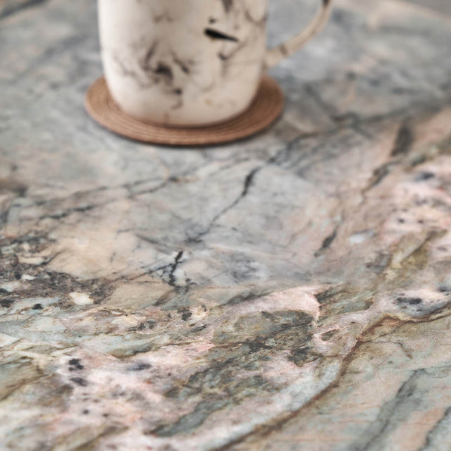 Myora Jade Marble Effect and Dark Brown Oak Veneer Coffee table