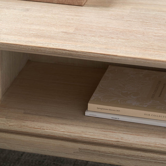 Giovanna White Sand Acacia Wood Coffee Table