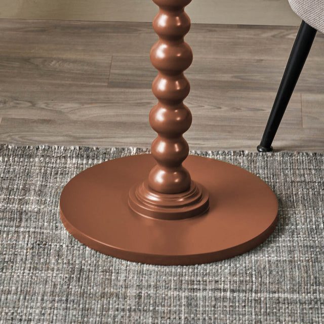 Margaux Terracotta Wood Bobble Side Table