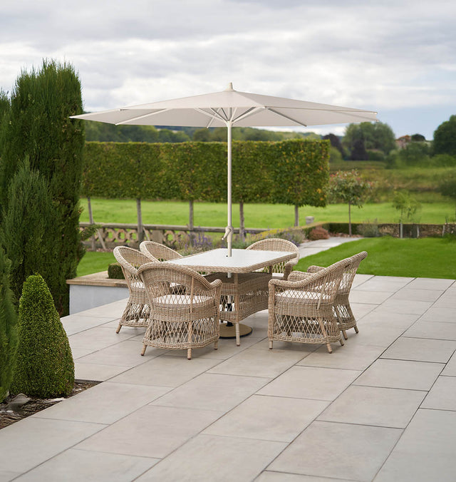 Platinum Riva Champagne and Sandstone 3m Round Parasol