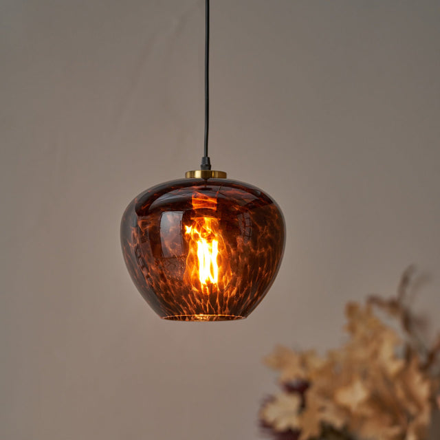 Levi Tortoiseshell Glass Pendant