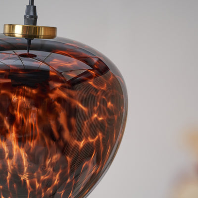 Levi Tortoiseshell Glass Pendant