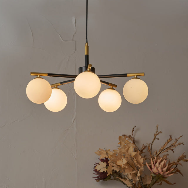 Cami White Orb 5 Light Pendant