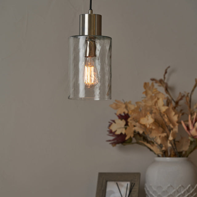 Kingsley Ripple Effect Clear Glass Pendant