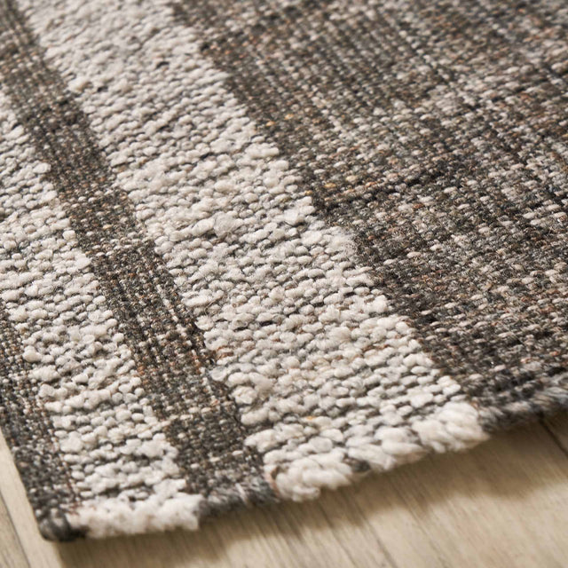 Indoor Outdoor Steel Grey and White Stripe Design Runner