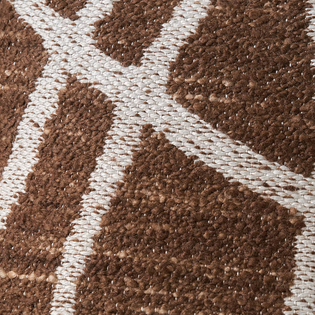Indoor Outdoor Chocolate Brown and White Abstract Swirl Design Scatter Cushion