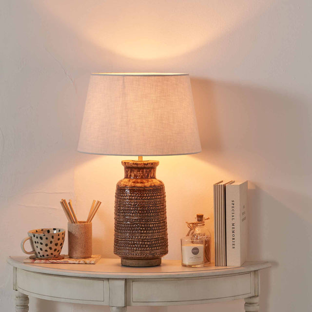 Evelina Dot Design Brown Glaze Tall Table Lamp Base