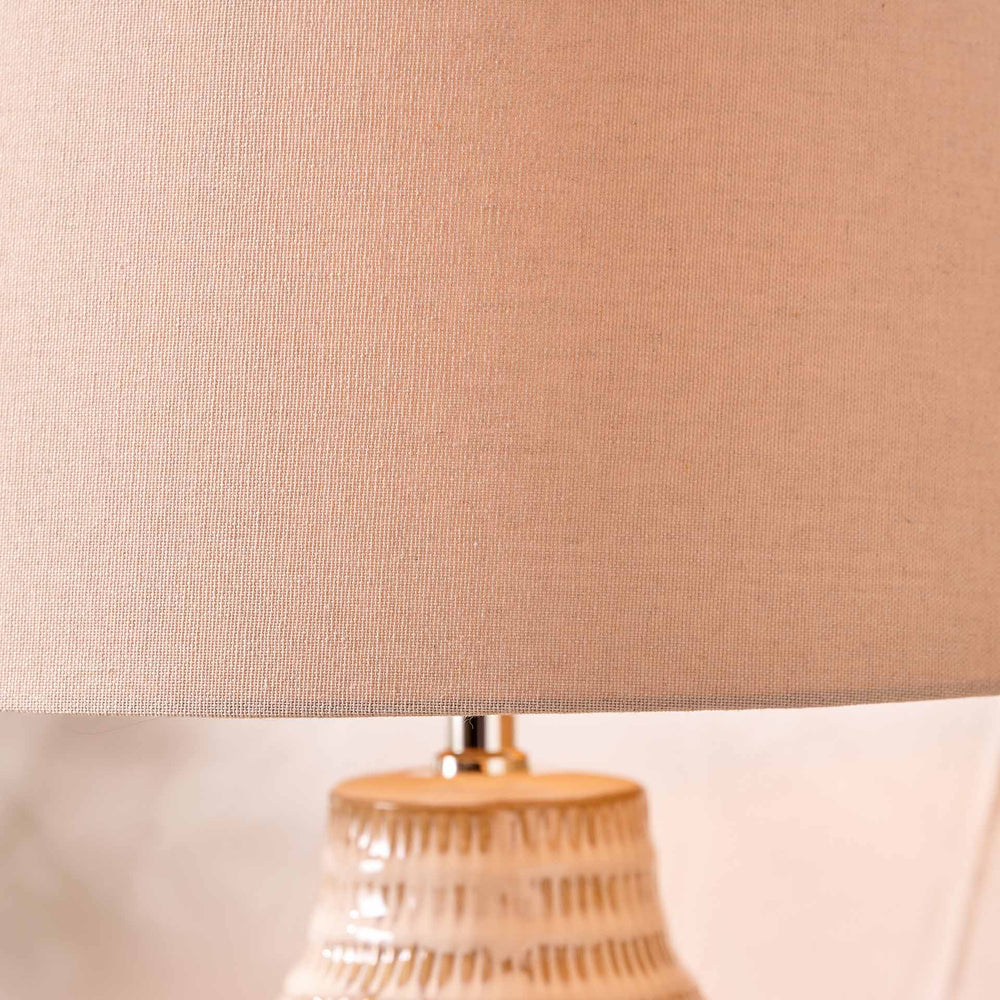 Kia Warm White Scratch Effect Ceramic Table Lamp