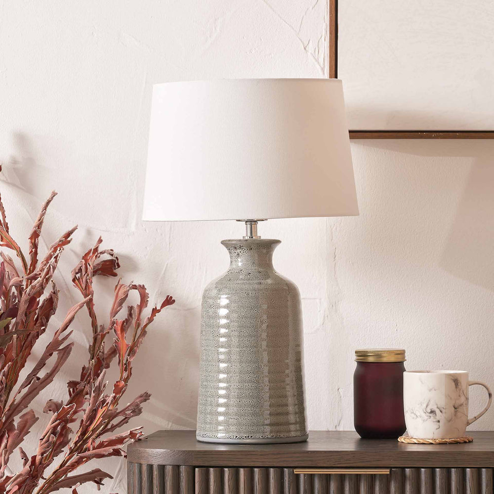 Kaisa Smokey Green Reactive Glaze Table Lamp