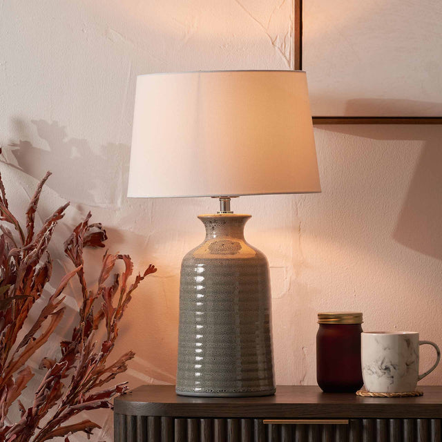 Kaisa Smokey Green Reactive Glaze Table Lamp