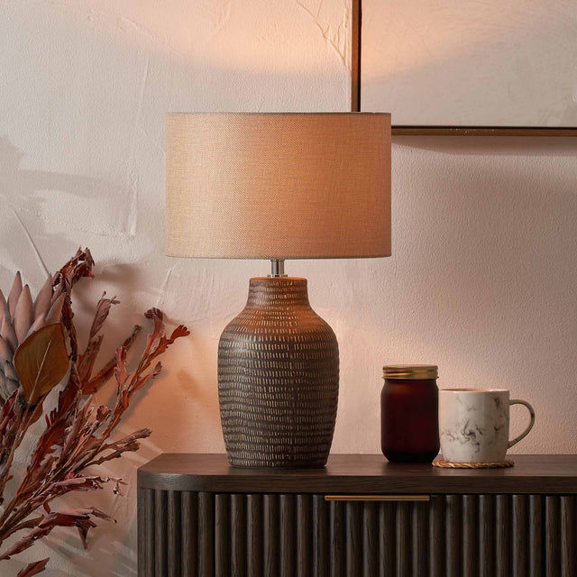 Kehlani Brown Ceramic Tall Table Lamp