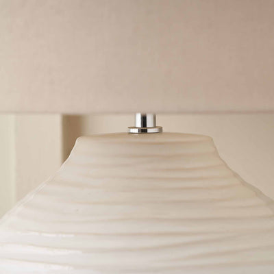 Selene White Grooved Ceramic Table Lamp