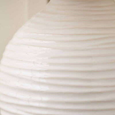 Selene White Grooved Ceramic Table Lamp