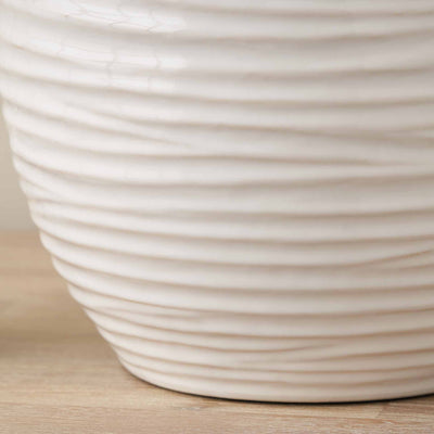 Selene White Grooved Ceramic Table Lamp