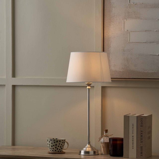 Keaton Silver Metal Stick Table Lamp Base