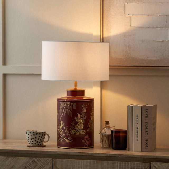 Adara Red Tea Caddy Table Lamp Base