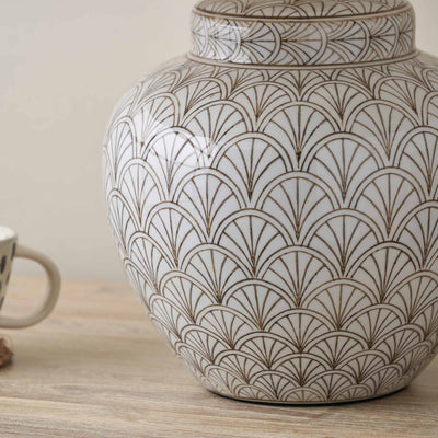 Cressida White Art Deco Fan Ceramic Table Lamp Base
