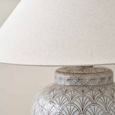 Cressida White Art Deco Fan Ceramic Table Lamp Base