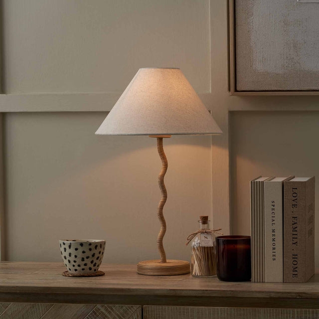 Pulau Rattan Wave Table Lamp Base