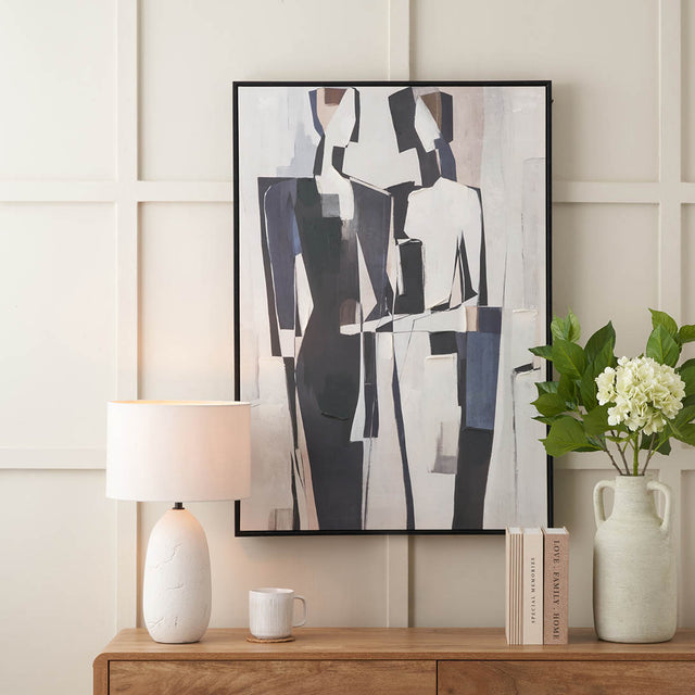 Formaelle Monochrome Abstract People Canvas with Black Frame