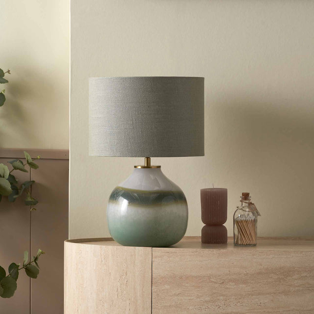 Celeste Sage Ombre Glass Table Lamp Base