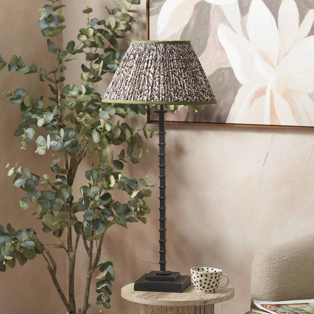 Kori Black Ribbed Slim Table Lamp Base