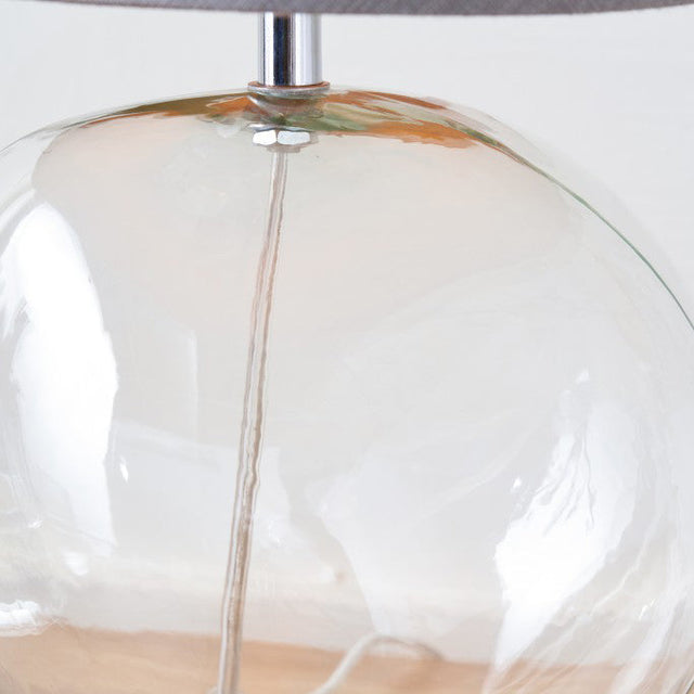 Hazel Clear Glass and Terracotta Shade Bedside Table Lamp Set Of 2