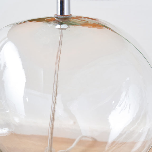 Hazel Clear Glass and White Shade Bedside Table Lamp Set Of 2