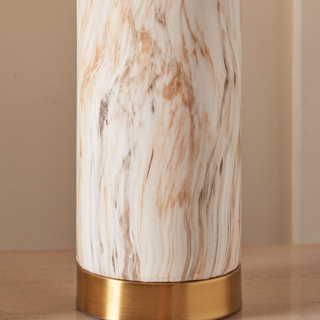 Tate Natural Stone Effect Ceramic Tall Table Lamp