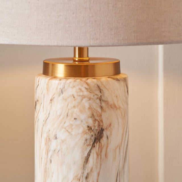 Tate Natural Stone Effect Ceramic Tall Table Lamp