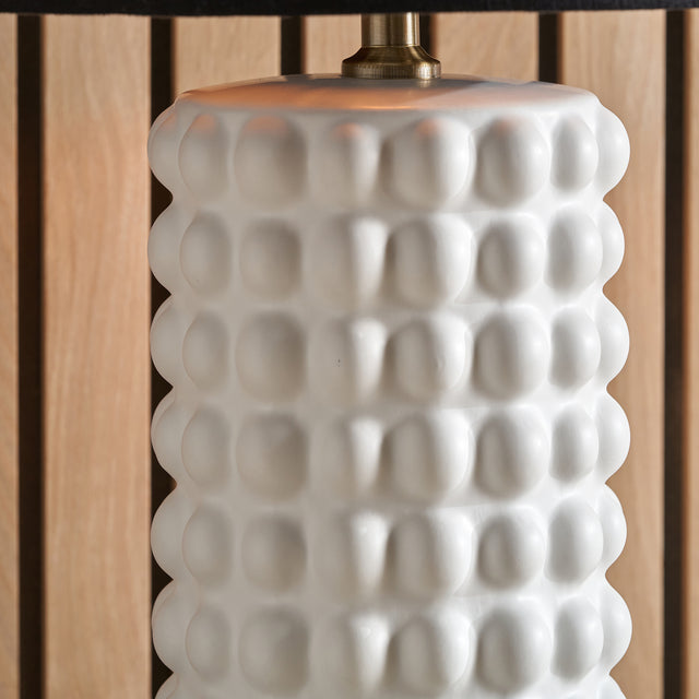 Seraphina White Bobbled Ceramic Tall Lamp Base