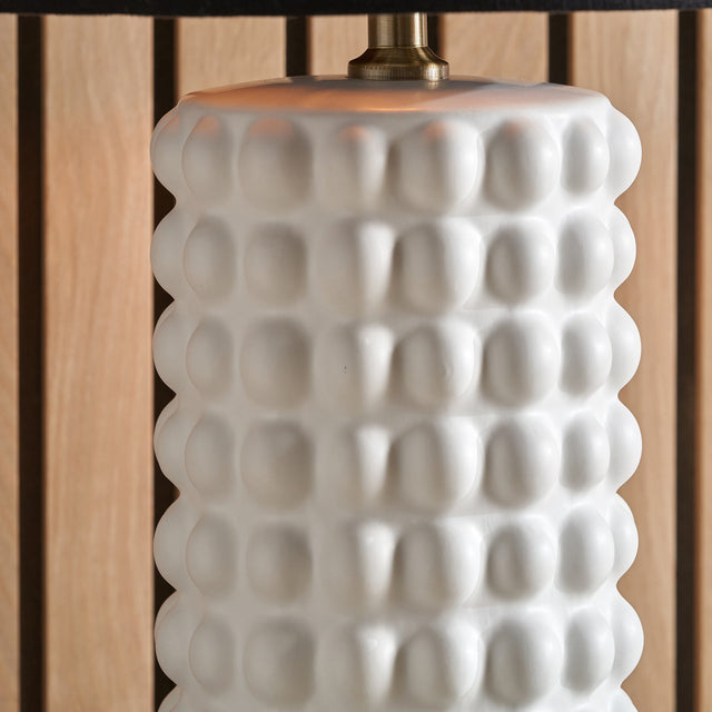 Seraphina White Bobbled Ceramic Tall Lamp Base