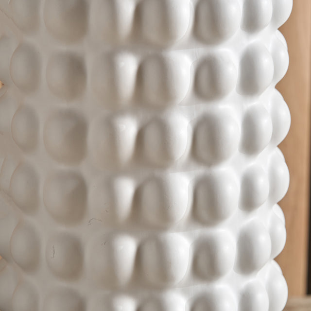 Seraphina White Bobbled Ceramic Tall Lamp Base