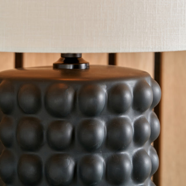 Seraphina Black Bobbled Ceramic Tall Table Lamp Base