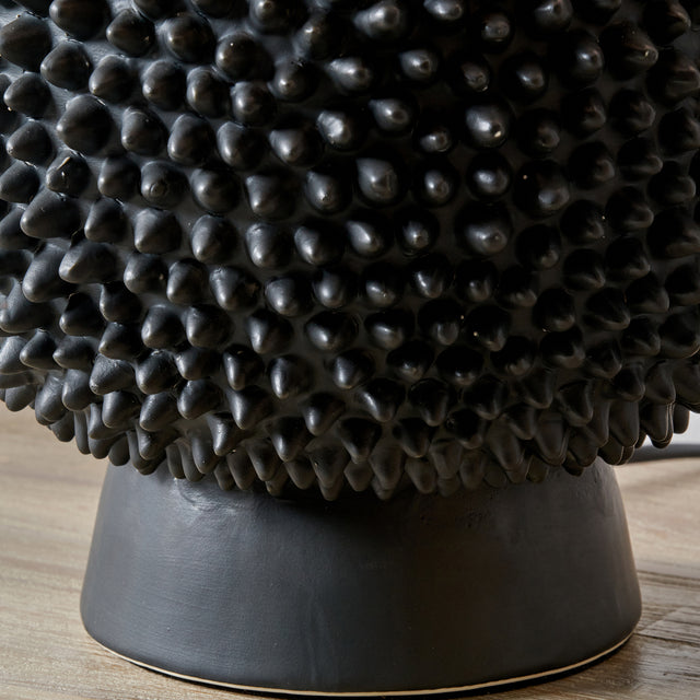 Urchin Black Ceramic Spike Table Lamp Base