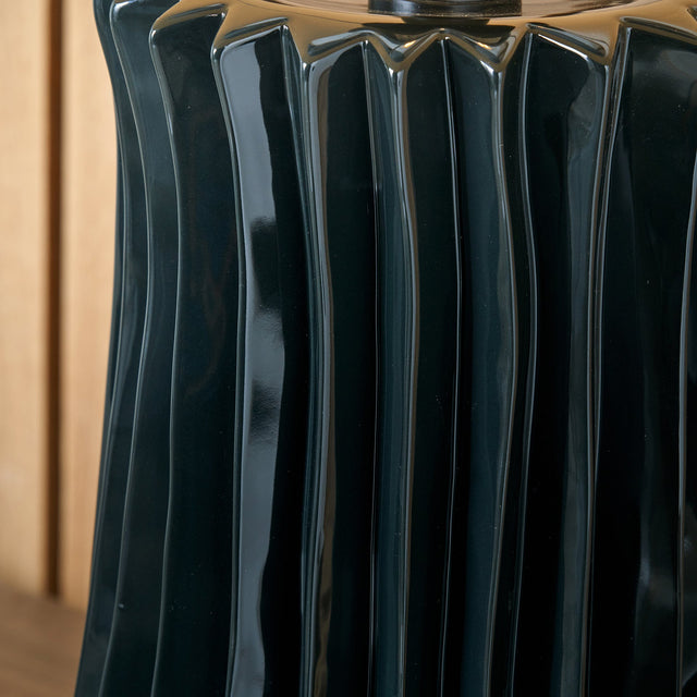 Delia Black Pleated Ceramic Table Lamp Base