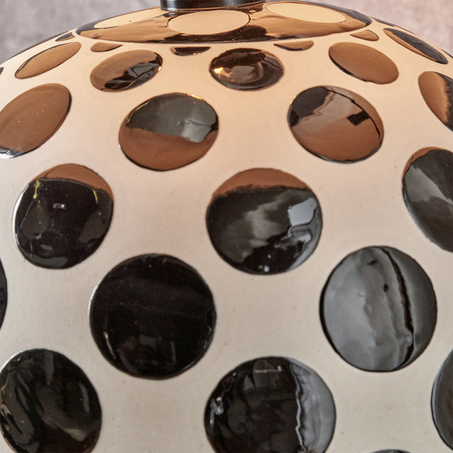 Peyton Black and White Polka Dot Ceramic Table Lamp Base
