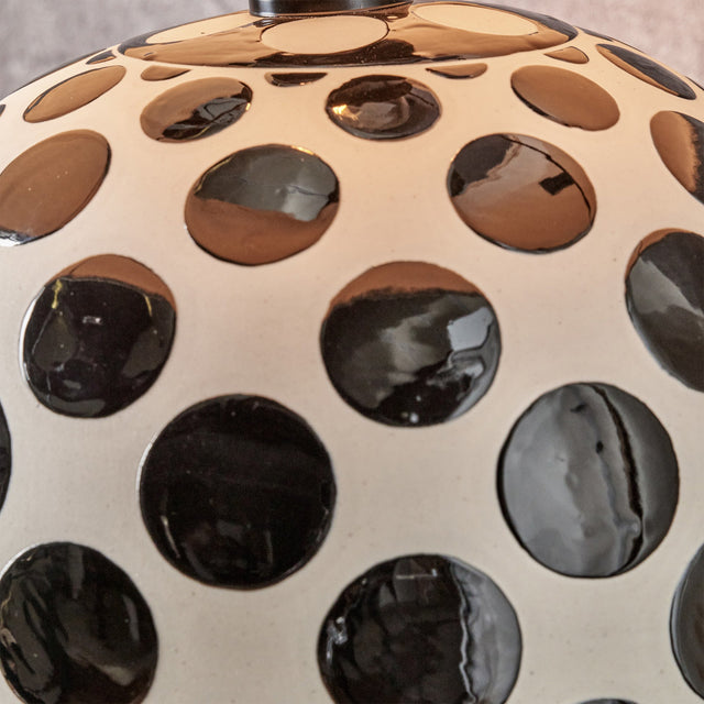 Peyton Black and White Polka Dot Ceramic Table Lamp Base