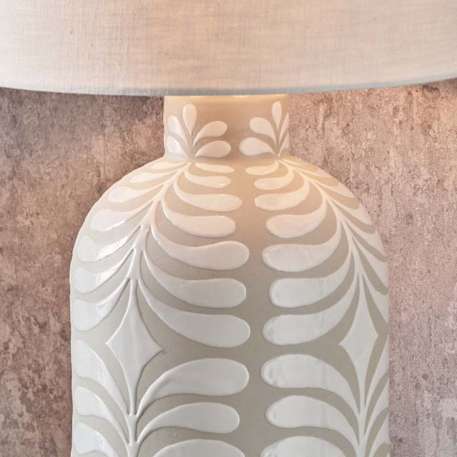 Talia Grey and White Ceramic Table Lamp Base
