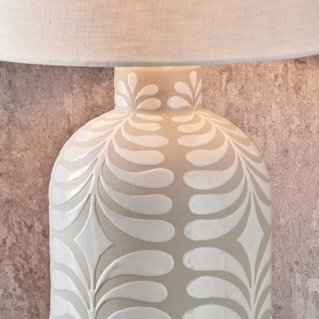 Talia Grey and White Ceramic Table Lamp Base