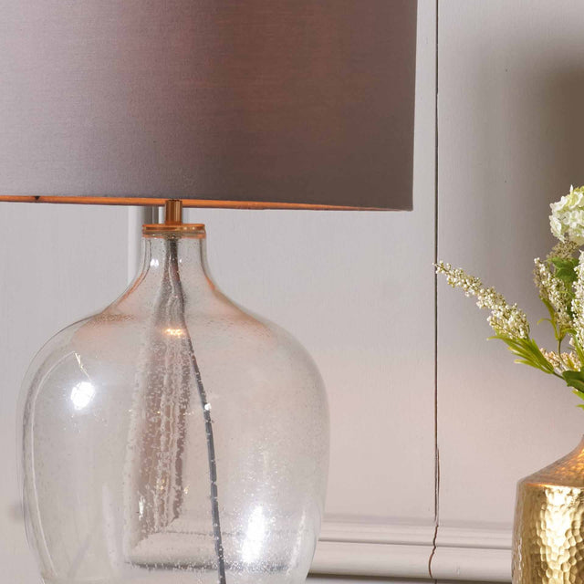 Bute Clear Bubble Glass Table Lamp Base