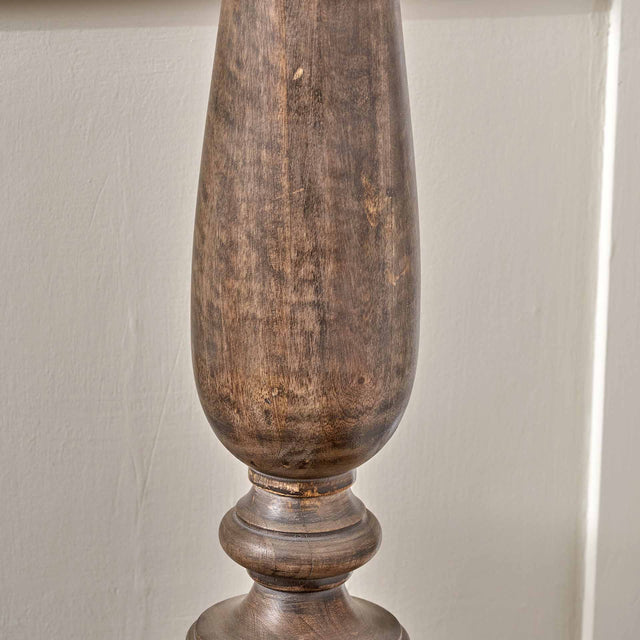 Cora Grey Wash Turned Mango Wood Floor Lamp Base
