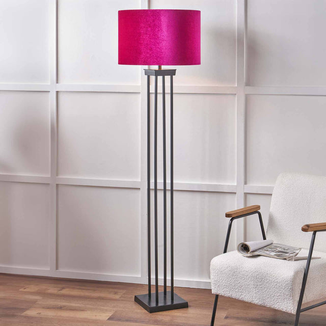 Tucson Matt Black Column Floor Lamp Base