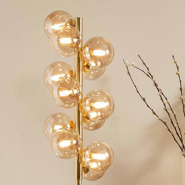 Arbus Lustre Glass Ball & Gold Floor Lamp