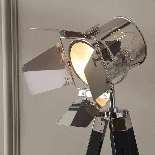 Bampton Silver and Black Tripod Floor Lamp