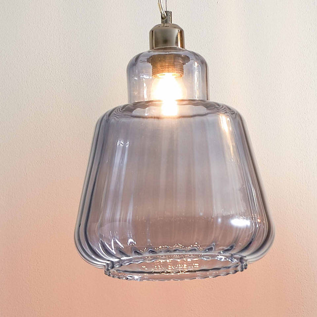 Mora Grey Optic Tapered Glass Pendant