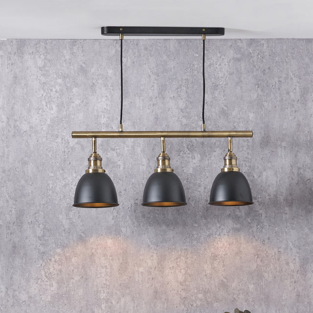 Blythe Black and Gold Task Bar Pendant