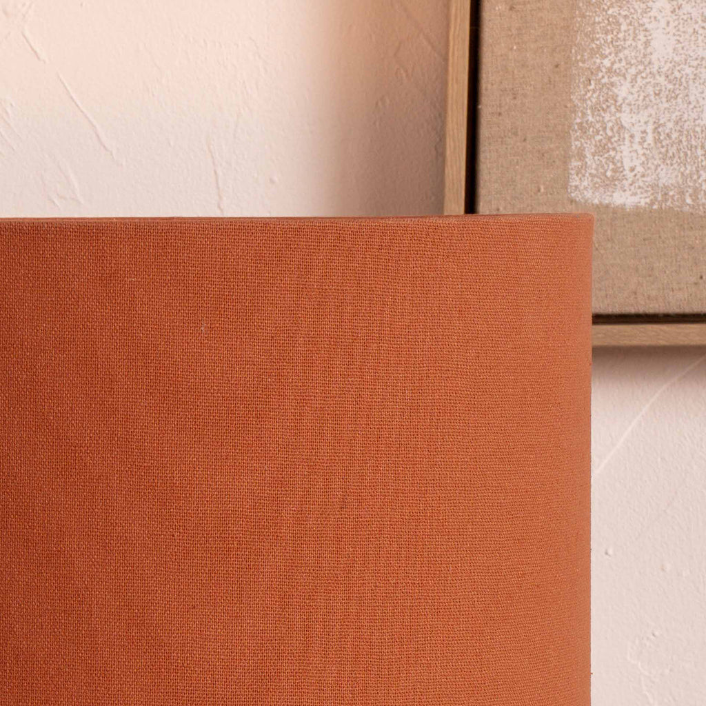 Tobacco Handloom Cylinder Lampshade Lighting Ruma