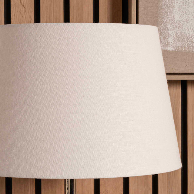 Basilan White Lined Linen Tapered Lampshade